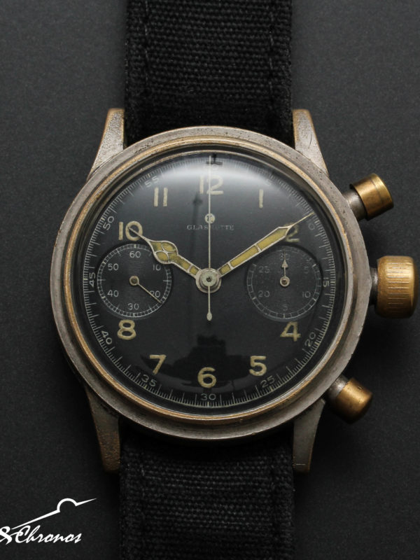 WWII German Tutima Glashutte Luftwaffe Chronograph Urofa 59 Watch